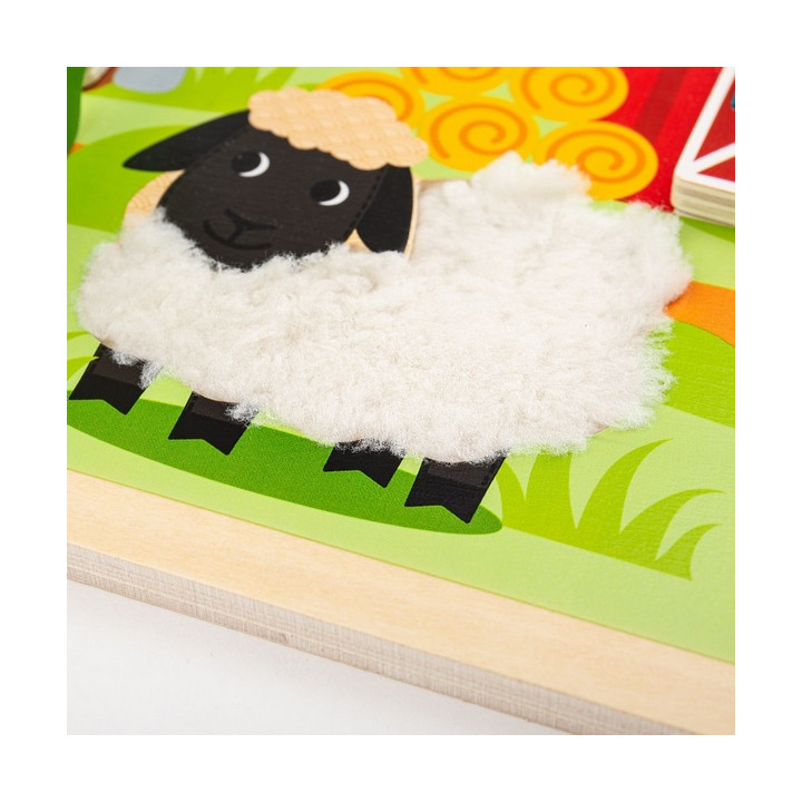 Bigjigs Toys Senzorické puzzle farma