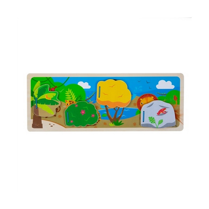 Bigjigs Toys Senzorické puzzle džungle
