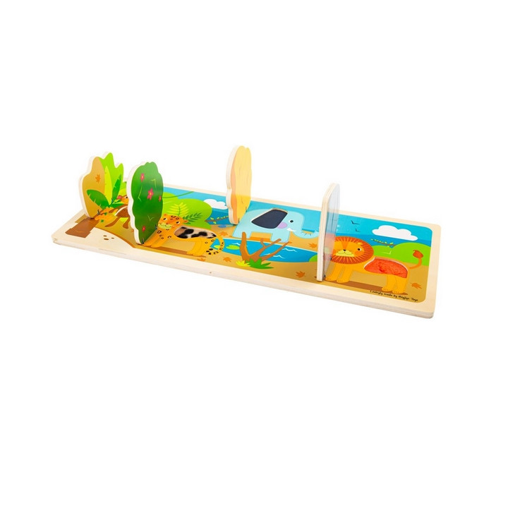 Bigjigs Toys Senzorické puzzle džungle