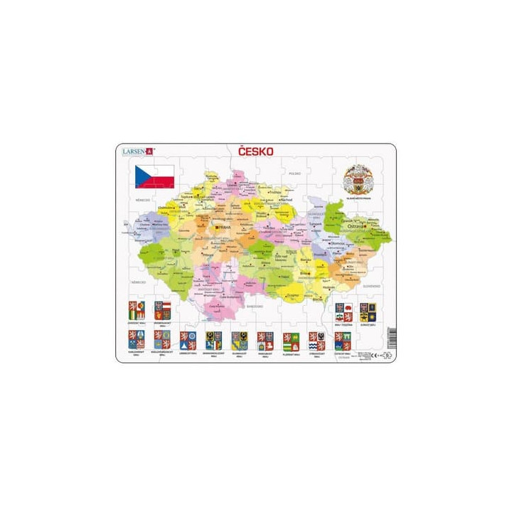 ČESKÁ REPUBLIKA KRAJE 70 d. EDU Puzzle