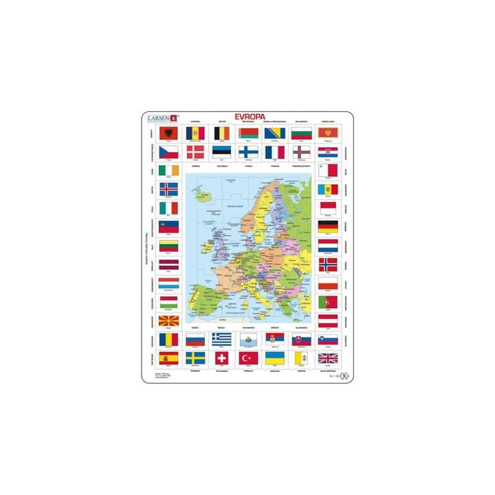 EVROPA MAPA / VLAJKY 70 d. EDU Puzzle
