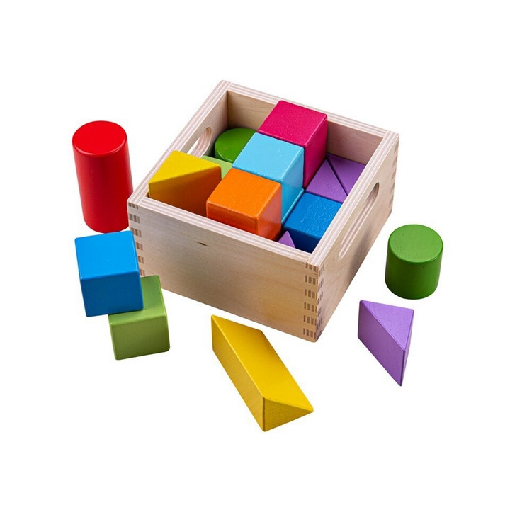 Bigjigs Baby První dřevěné kostky set 17 kusů