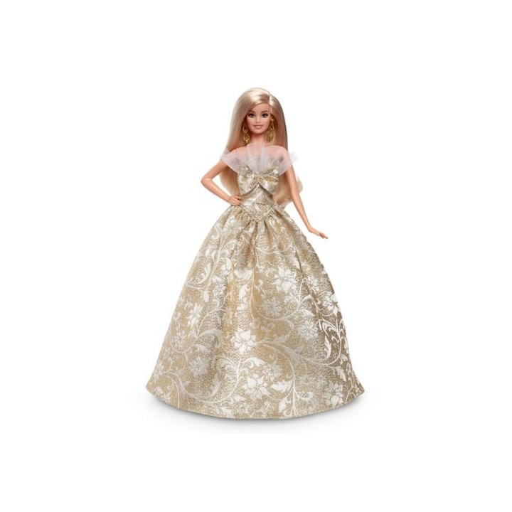 Barbie vánoční panenka blondýnka 2025