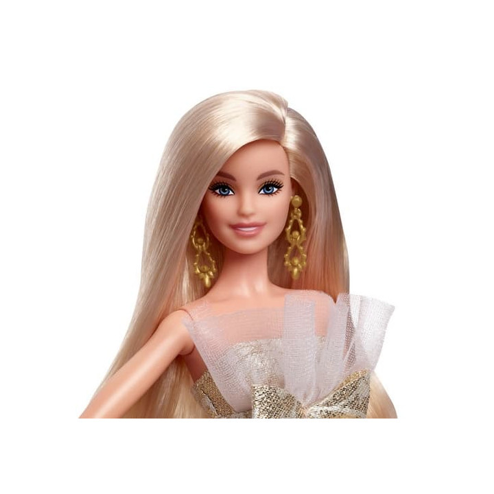 Barbie vánoční panenka blondýnka 2025