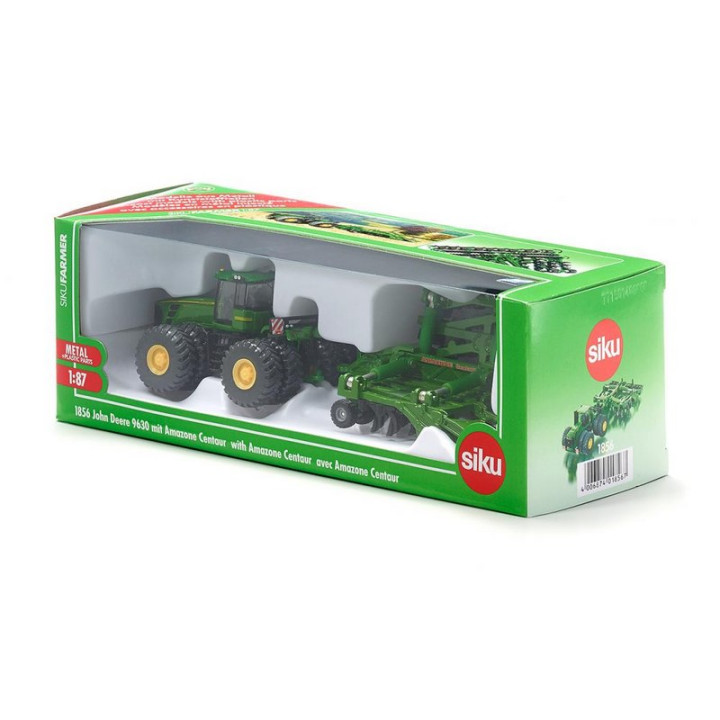 SIKU Farmer 1856 - Traktor John Deere 9630 s bránami Amazone Centaur 1:87
