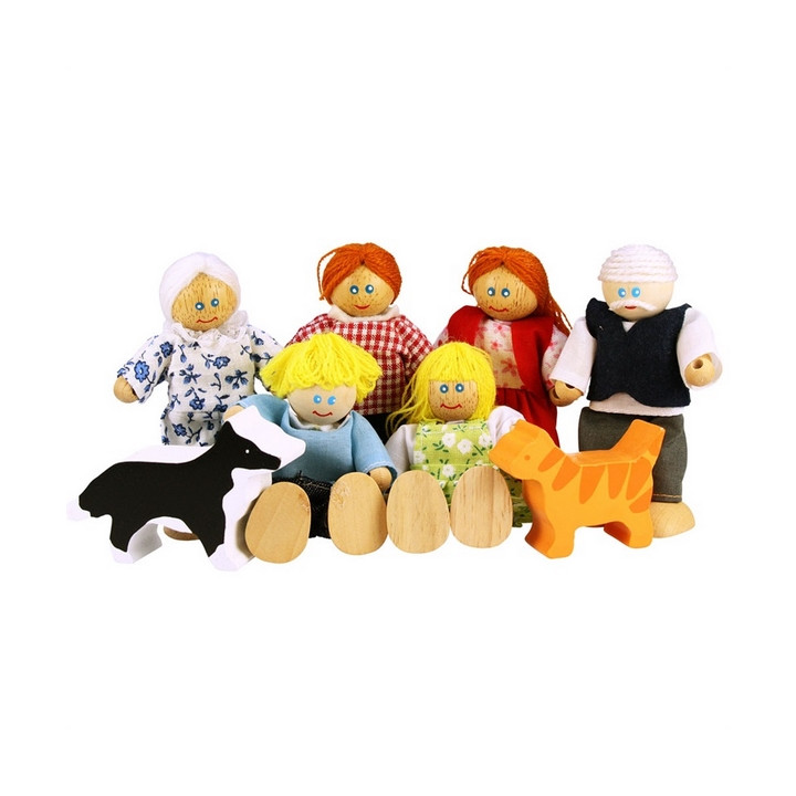 Bigjigs Toys Set rodinky do domečku 8ks