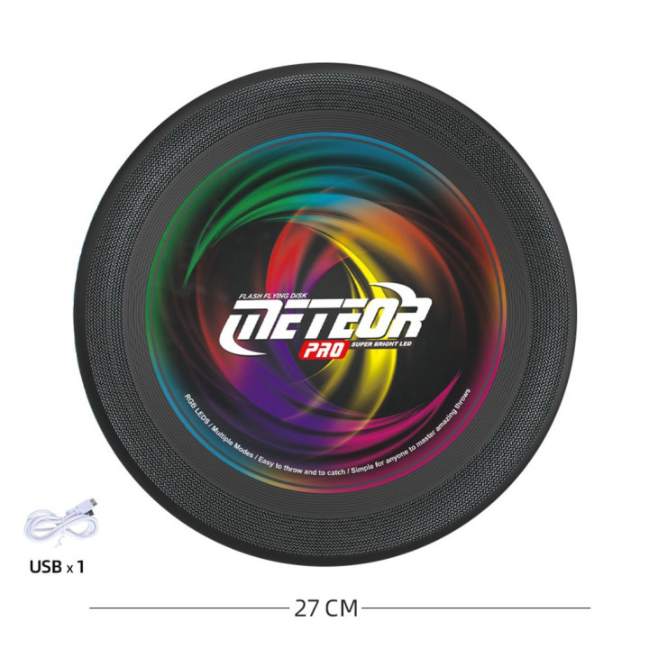 Bavytoy LED létající disk Frisbee 10,6" černý
