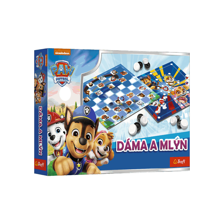 Dáma a Mlýn Tlapková patrola/Paw Patrol společenská hra v krabici 29x19x4 cm