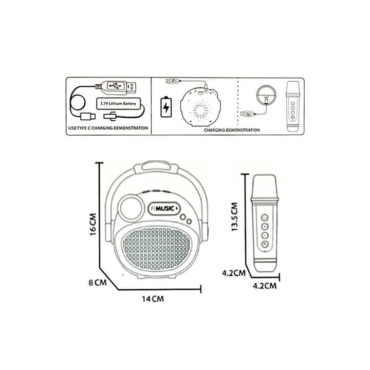 Bavytoy Bluetooth karaoke set se dvěma mikrofony