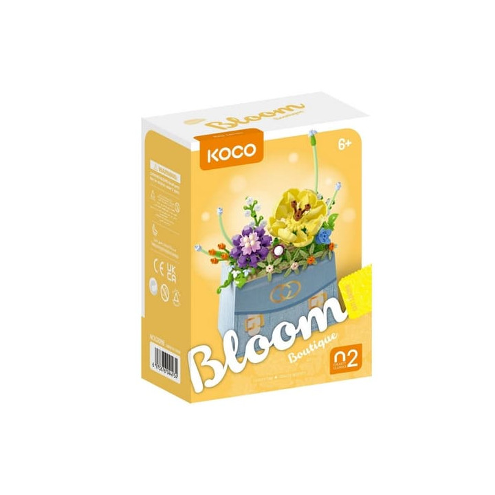 Stavebnice mini KOCO Květina v kabelce plast 223ks v krabičce 11x15x6cm