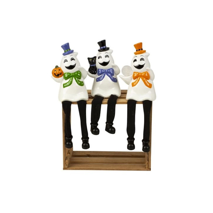 Halloweenský smějcí se duch s visícíma nohama