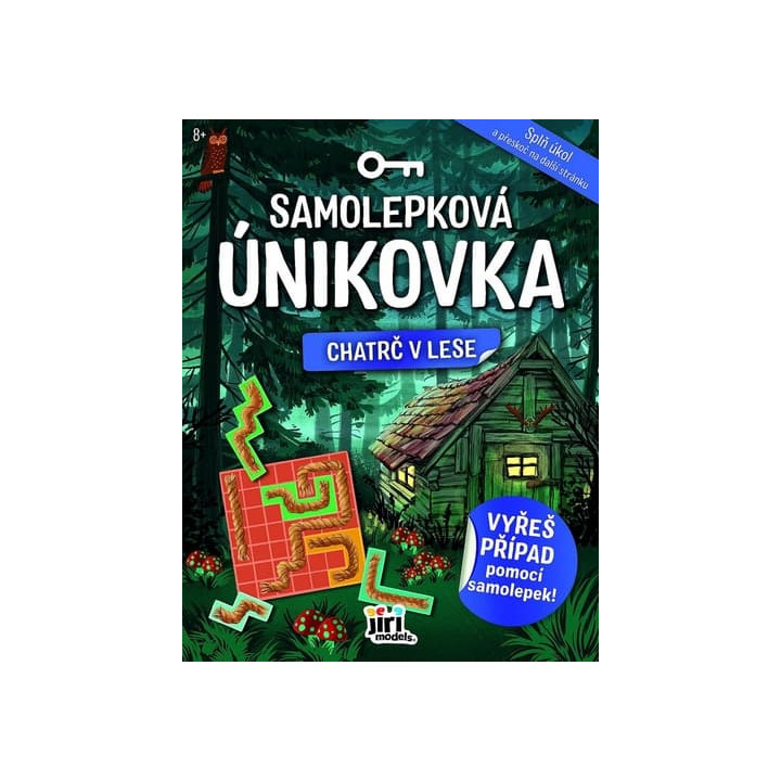 Samolepková únikovka Chatrč v lese 20x26cm CZ verze