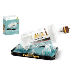 Stavebnice mini KOCO Titanic v láhvi plast 918 ks