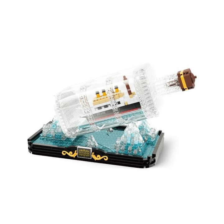 Stavebnice mini KOCO Titanic v láhvi plast 918 ks