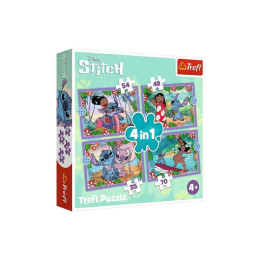 Puzzle 4v1 Bláznivý den Lilo&Stitch