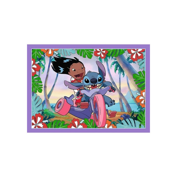 Puzzle 4v1 Bláznivý den Lilo&Stitch
