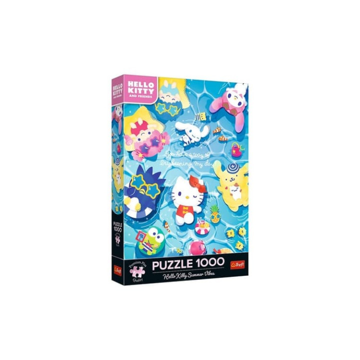 Puzzle Premium Plus: Letní vibrace Hello Kitty 1000 dílků 48x68,3cm v krabici 27x40x6cm