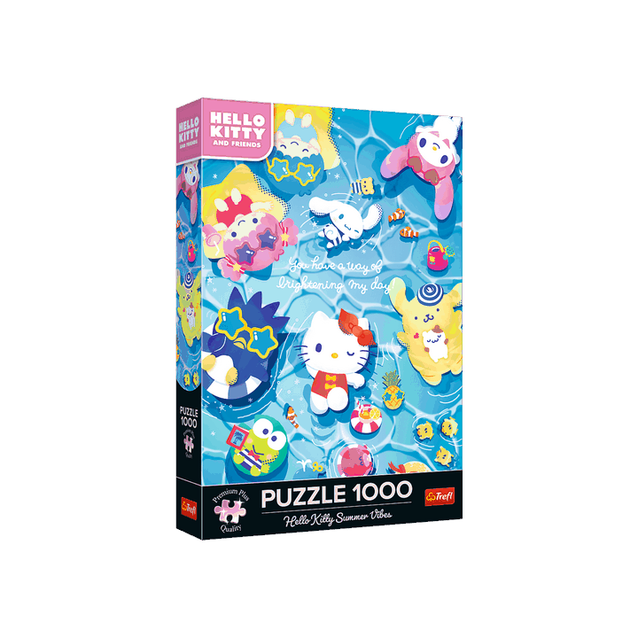 Puzzle Premium Plus: Letní vibrace Hello Kitty 1000 dílků 48x68,3cm v krabici 27x40x6cm
