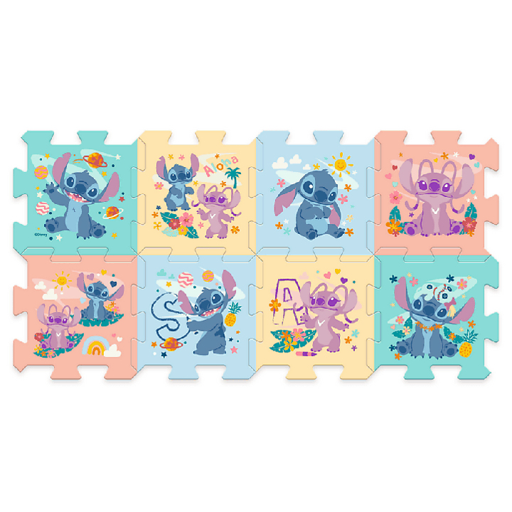 Pěnové puzzle Lilo & Stitch 32x32x1cm 8ks v sáčku 0m+