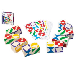 Domino match společenská hra dřevo v krabičce 15x15x3,5cm