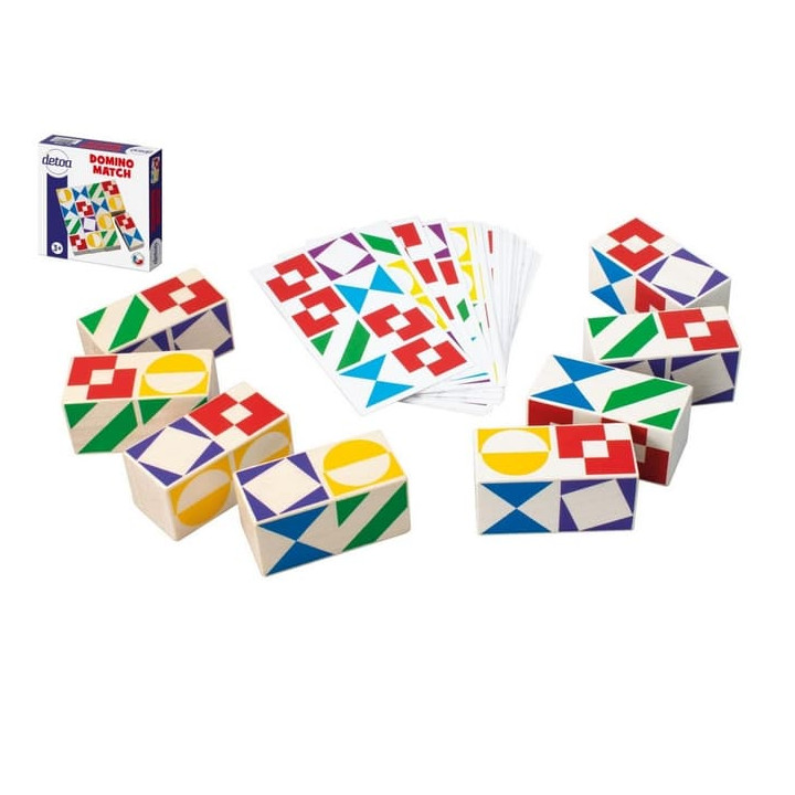Domino match společenská hra dřevo v krabičce 15x15x3,5cm