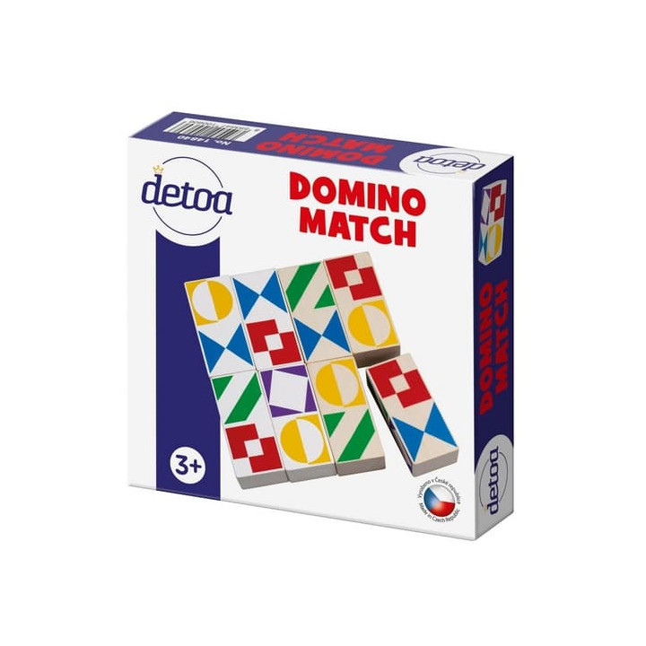 Domino match společenská hra dřevo v krabičce 15x15x3,5cm
