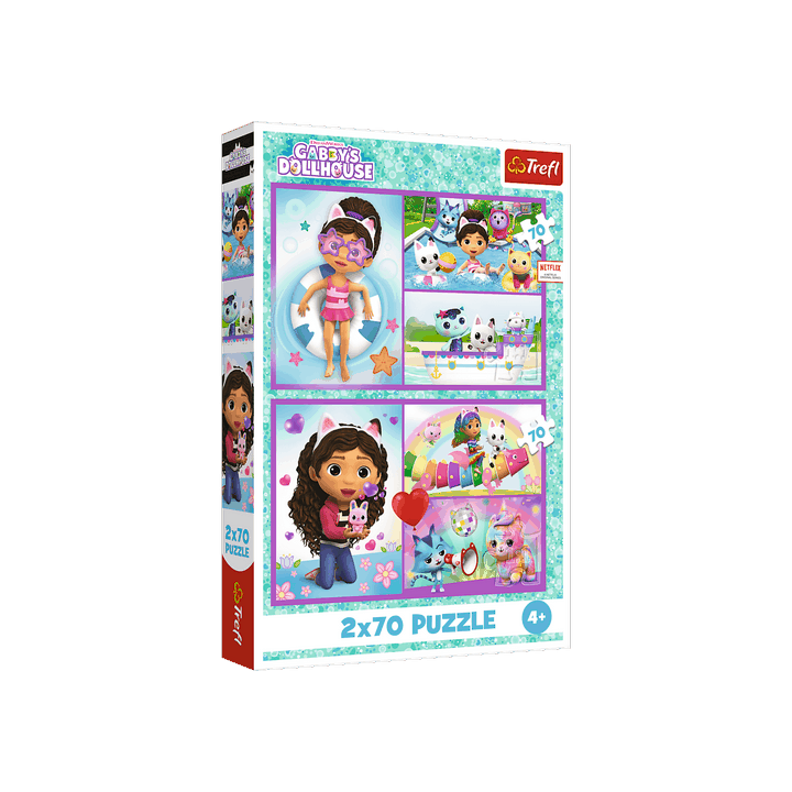 Puzzle 2x70 Zahrajte si s Gabby 27,5x18cm v krabici 19x29x4cm
