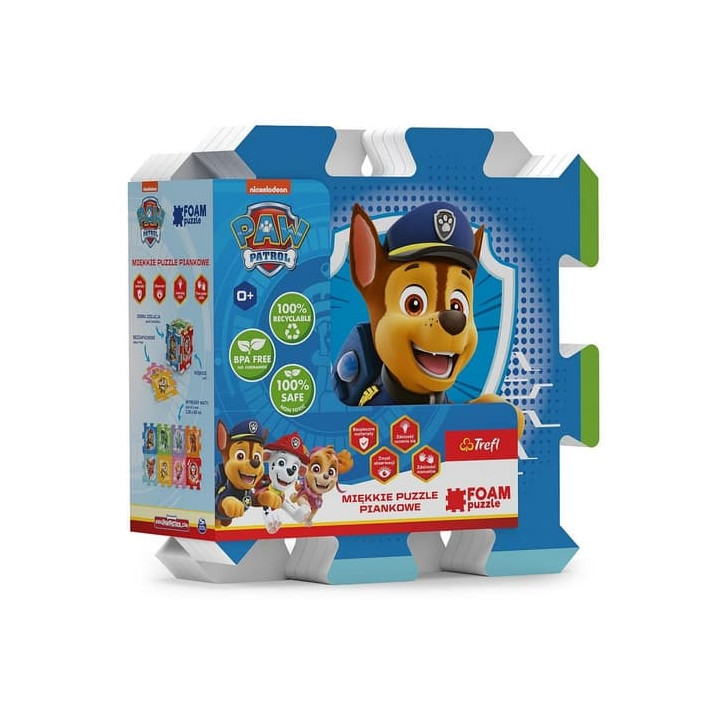 Pěnové puzzle Tlapková patrola/Paw Patrol 32x32x1cm 8ks ve fólii 0m+