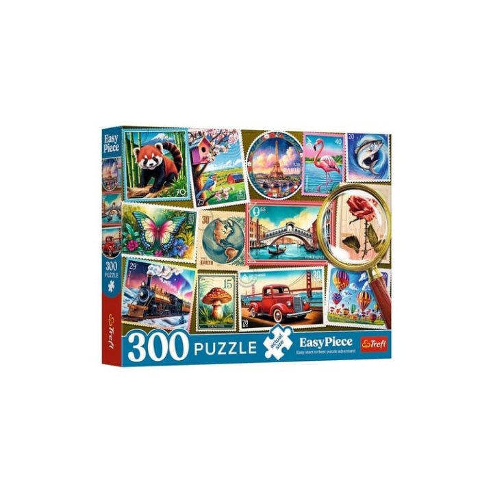 Puzzle Poštovní známky 300dílků 60x40cm v krabici 34x26x5cm