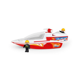 Boazz loď/člun hasiči stříkací s loďkou Boaties plast s figurkami 2ks v krabici 42x16x16cm 24m+