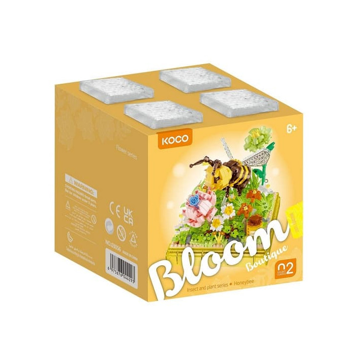 Stavebnice mini KOCO Včelka plast 668ks v krabičce 11x12x11cm