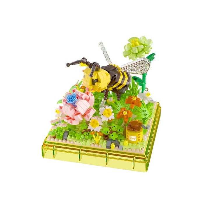 Stavebnice mini KOCO Včelka plast 668ks v krabičce 11x12x11cm