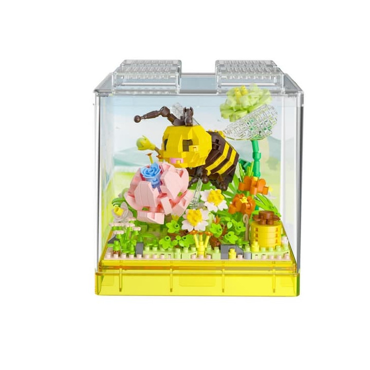 Stavebnice mini KOCO Včelka plast 668ks v krabičce 11x12x11cm