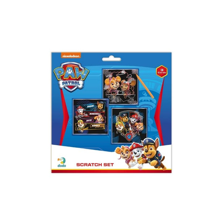 Škrabací obrázek 3ks barevný Tlapková patrola/Paw Patrol 20x20cm na kartě