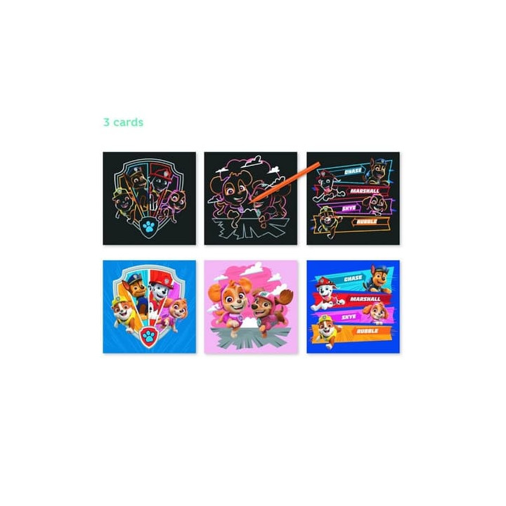 Škrabací obrázek 3ks barevný Tlapková patrola/Paw Patrol 20x20cm na kartě