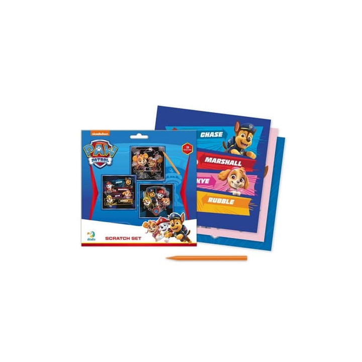 Škrabací obrázek 3ks barevný Tlapková patrola/Paw Patrol 20x20cm na kartě
