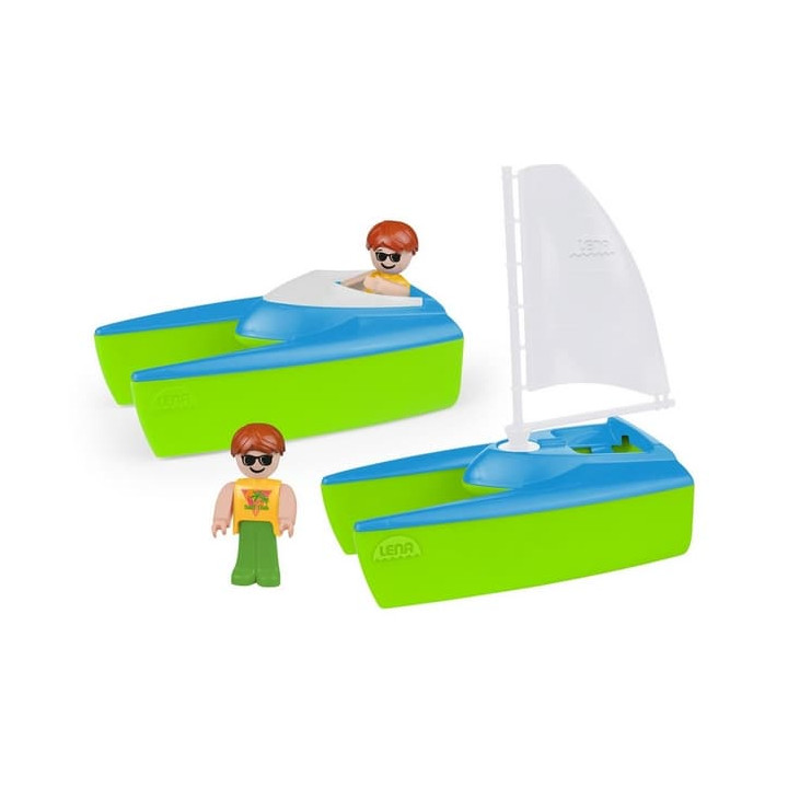 Boaties loď sada 2ks plast 17cm s figurkami 2ks v sáčku 24m+