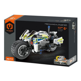 Stavebnice iM.MASTER policejní motorka na zpětné natažení plast 193 dílků v krabici 29x20x6cm