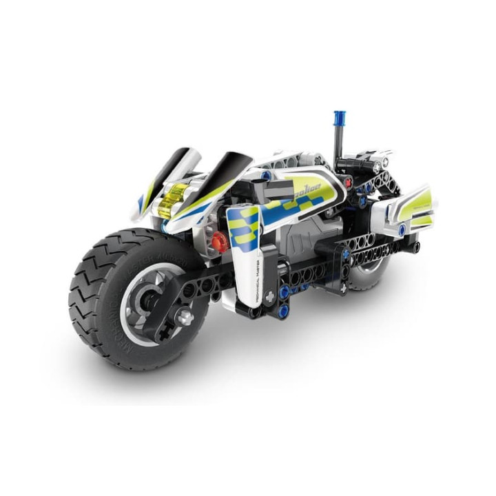 Stavebnice iM.MASTER policejní motorka na zpětné natažení plast 193 dílků v krabici 29x20x6cm