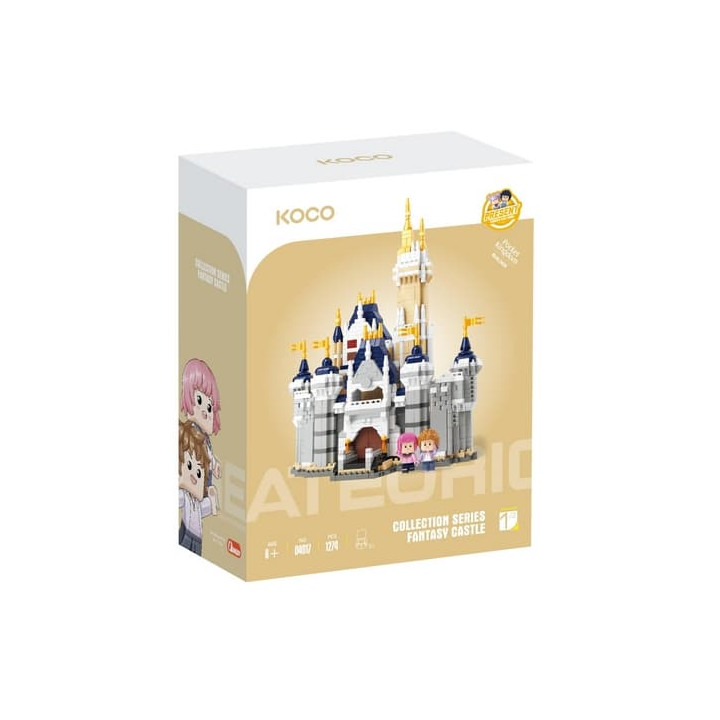 Stavebnice mini KOCO Pohádkový hrad plast 1274ks v krabičce 15x20x8cm