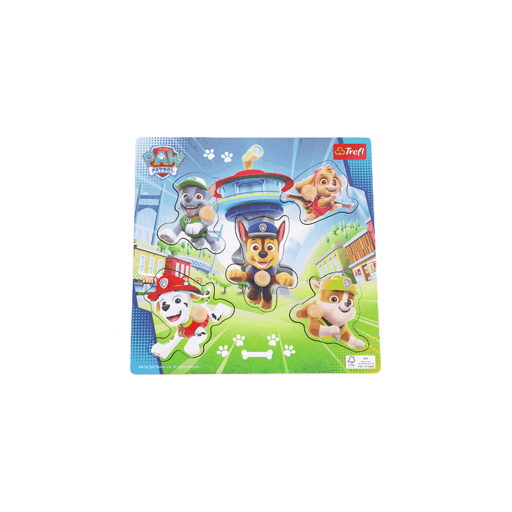 Vkládačka/Puzzle deskové obrysové Tlapková patrola/Paw Patrol 22x22cm ve fólii 18m+