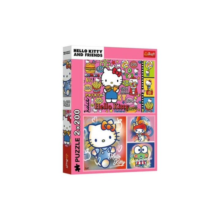 Puzzle 2x200 Hello Kitty a přátelé 41x27,5cm v krabici 26x34x4,5cm