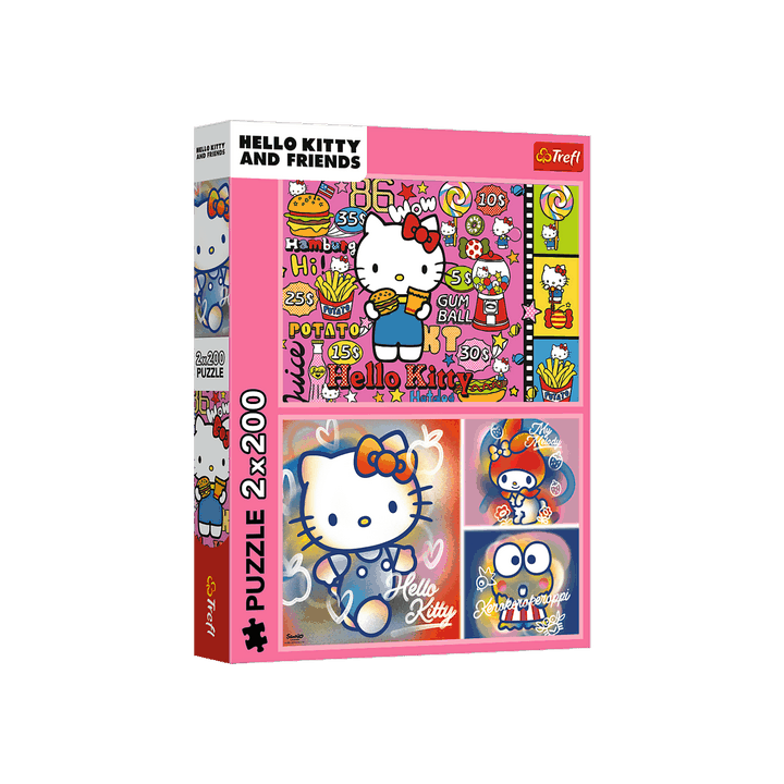 Puzzle 2x200 Hello Kitty a přátelé 41x27,5cm v krabici 26x34x4,5cm