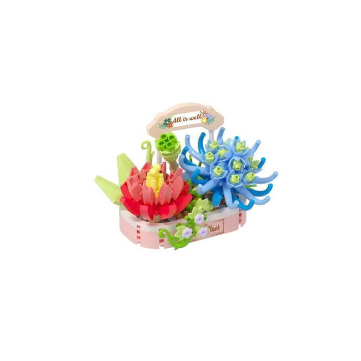 Stavebnice mini KOCO Kouzlo sukulentů plast 271ks v krabičce 11x15x6cm