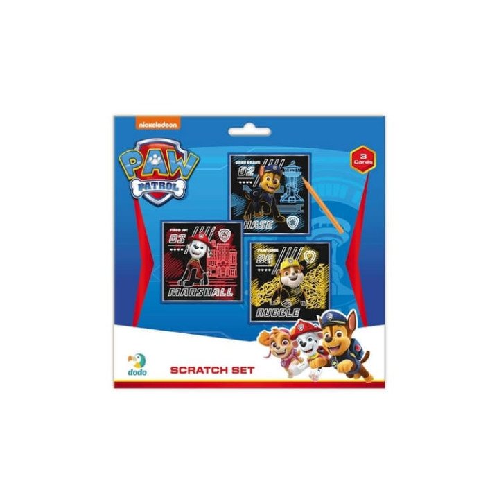Škrabací obrázek 3ks barevný Tlapková patrola/Paw Patrol 20x20cm na kartě