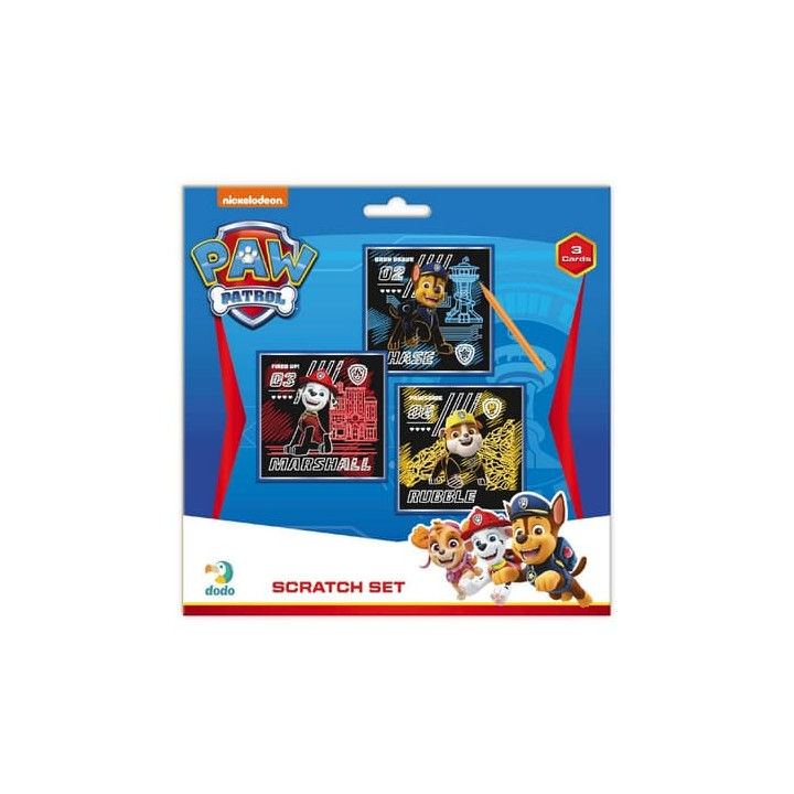 Škrabací obrázek 3ks barevný Tlapková patrola/Paw Patrol 20x20cm na kartě