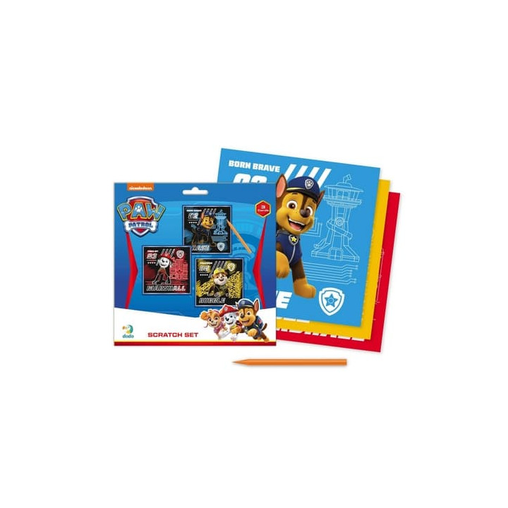 Škrabací obrázek 3ks barevný Tlapková patrola/Paw Patrol 20x20cm na kartě