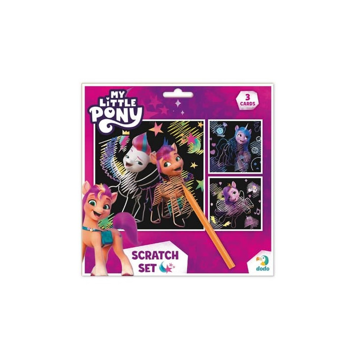Škrabací obrázek 3ks barevný My little Pony 20x20cm na kartě