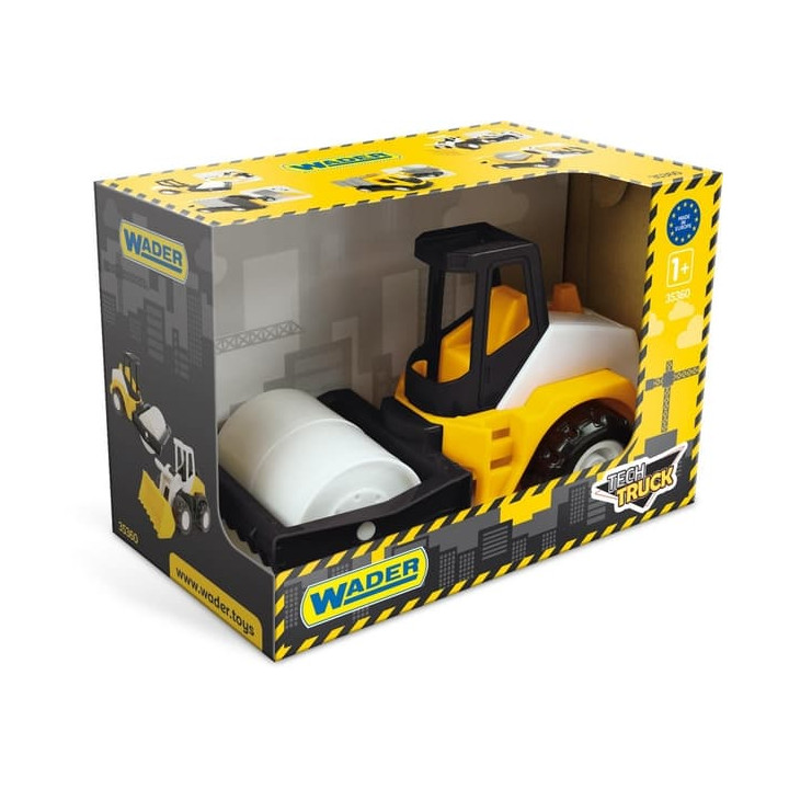 Auto stavební válec Tech truck plast 23cm v krabici 26x18x14,5cm Wader 12m+