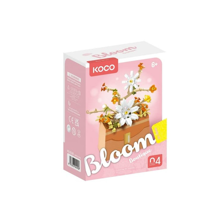 Stavebnice mini KOCO Květina v kabelce plast 232ks v krabičce 11x15x6cm